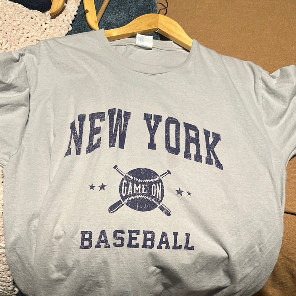 Gray New York Baseball Tee